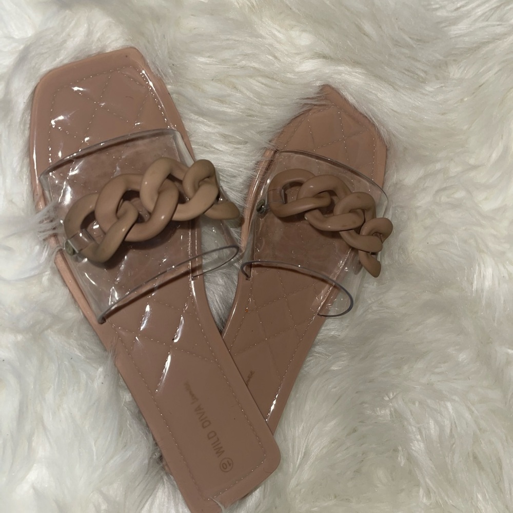 Nude clear sandals